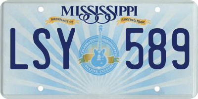 MS license plate LSY589