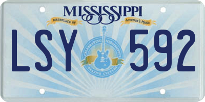MS license plate LSY592