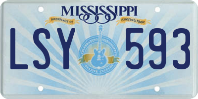 MS license plate LSY593