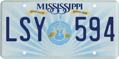 MS license plate LSY594