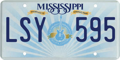 MS license plate LSY595