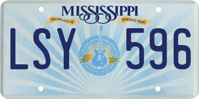 MS license plate LSY596