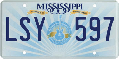 MS license plate LSY597