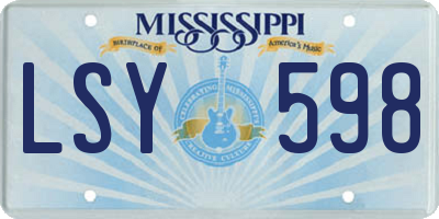 MS license plate LSY598