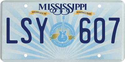 MS license plate LSY607