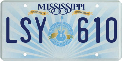 MS license plate LSY610