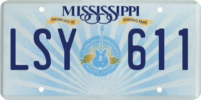 MS license plate LSY611