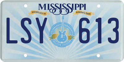 MS license plate LSY613
