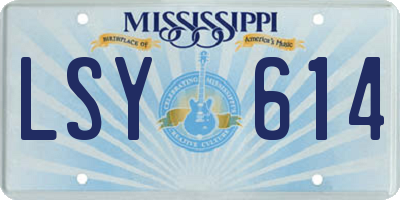 MS license plate LSY614