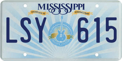MS license plate LSY615