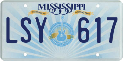 MS license plate LSY617