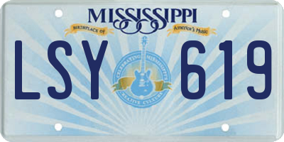 MS license plate LSY619