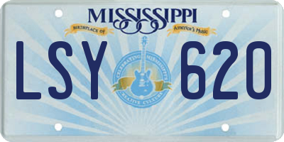 MS license plate LSY620