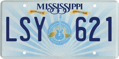 MS license plate LSY621