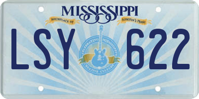 MS license plate LSY622
