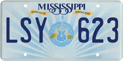 MS license plate LSY623