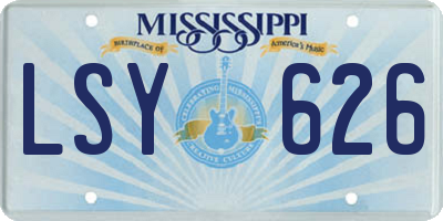 MS license plate LSY626