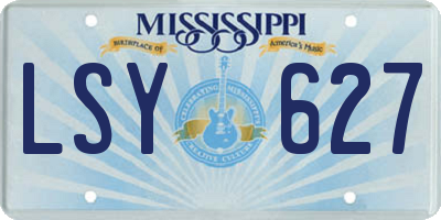 MS license plate LSY627