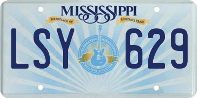 MS license plate LSY629