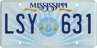 MS license plate LSY631