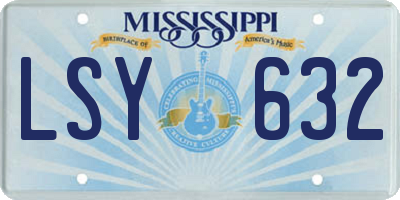 MS license plate LSY632