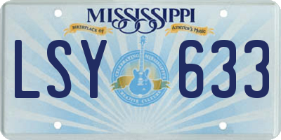 MS license plate LSY633