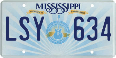 MS license plate LSY634