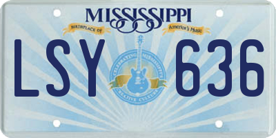 MS license plate LSY636