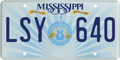 MS license plate LSY640