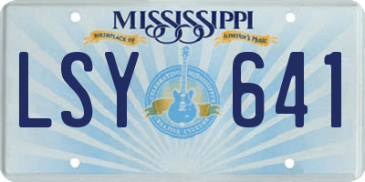 MS license plate LSY641