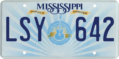 MS license plate LSY642