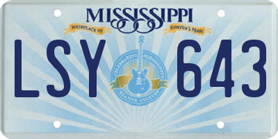 MS license plate LSY643
