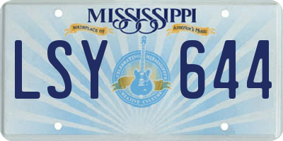 MS license plate LSY644