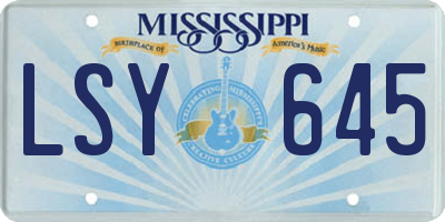 MS license plate LSY645