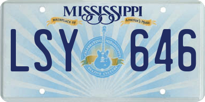 MS license plate LSY646