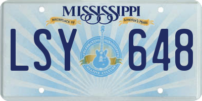 MS license plate LSY648