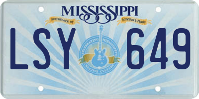 MS license plate LSY649