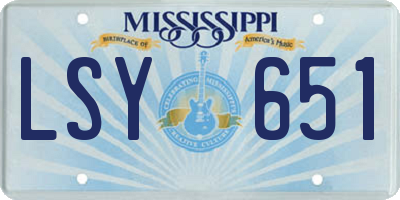 MS license plate LSY651