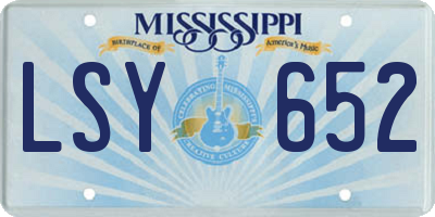 MS license plate LSY652