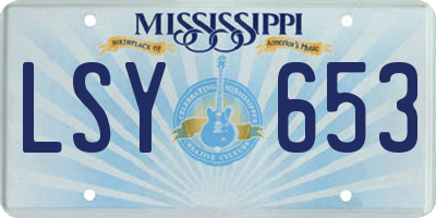 MS license plate LSY653