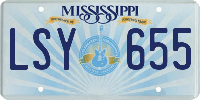 MS license plate LSY655