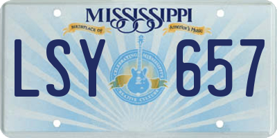 MS license plate LSY657