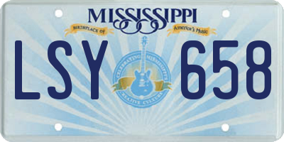 MS license plate LSY658