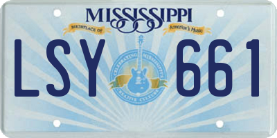 MS license plate LSY661