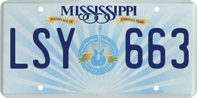 MS license plate LSY663