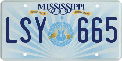MS license plate LSY665