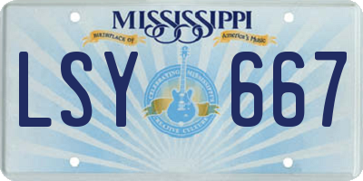MS license plate LSY667