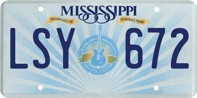 MS license plate LSY672