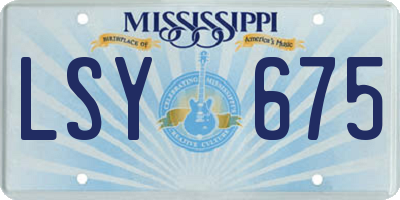 MS license plate LSY675