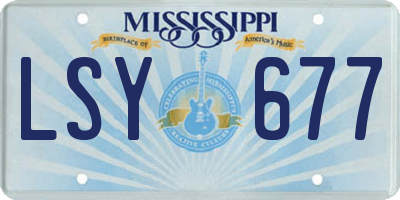 MS license plate LSY677